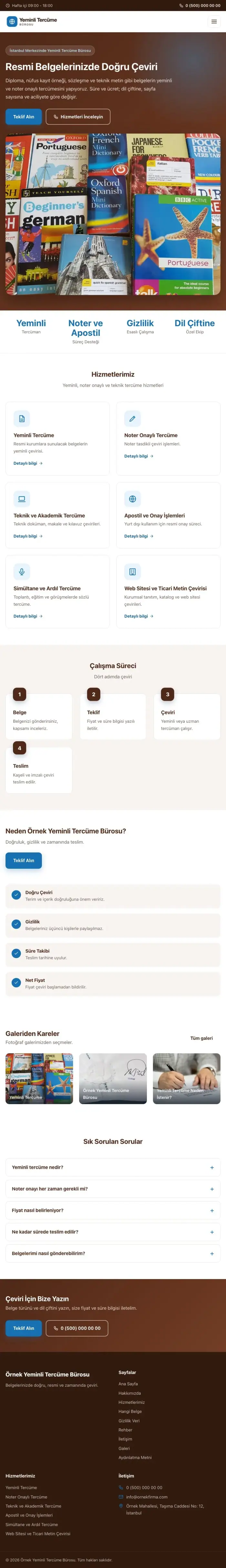 Klasik Kahve Mavi – Yeminli Tercüme Bürosu Web Sitesi tablet görünümü