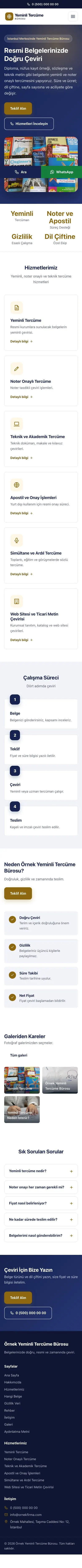 Klasik Lacivert Amber – Yeminli Tercüme Bürosu Web Sitesi mobil görünümü