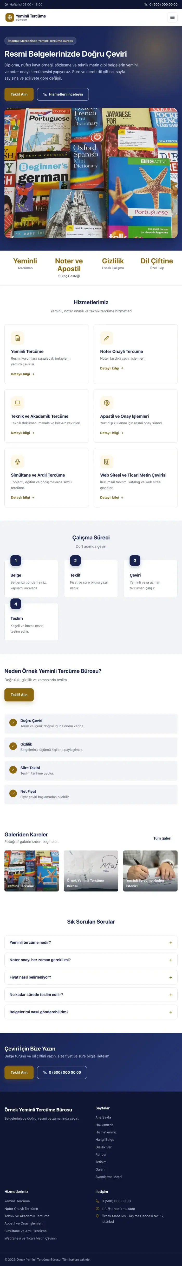 Klasik Lacivert Amber – Yeminli Tercüme Bürosu Web Sitesi tablet görünümü
