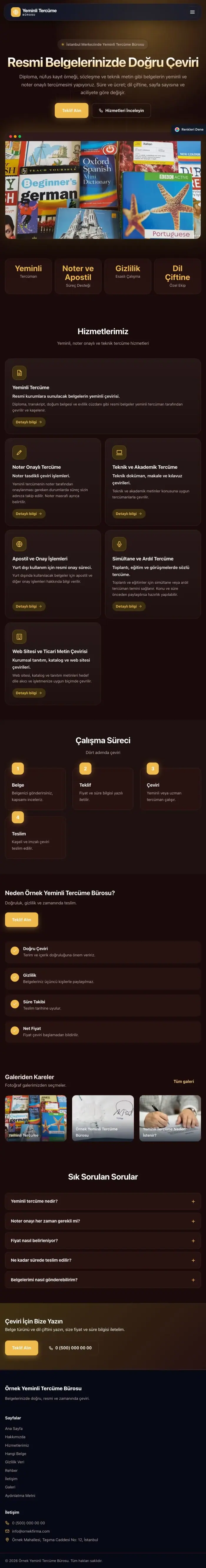 Koyu Modern Bordo Amber – Yeminli Tercüme Bürosu Web Sitesi tablet görünümü
