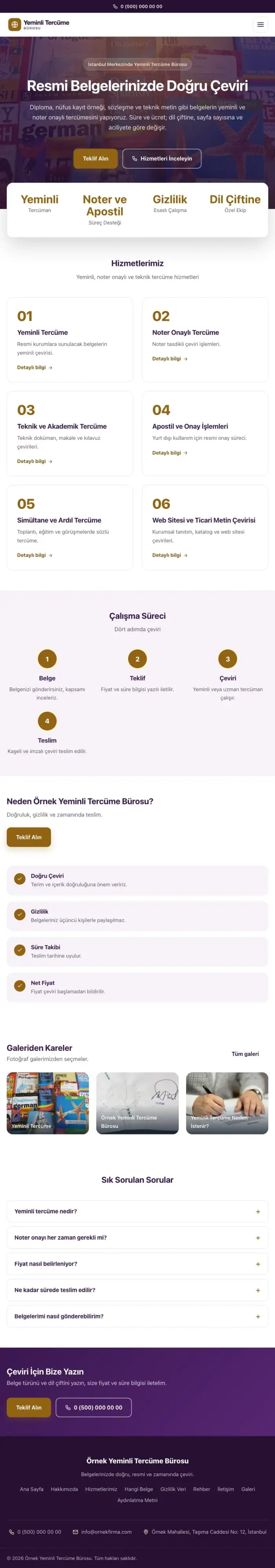 Merkez Mor Turuncu – Yeminli Tercüme Bürosu Web Sitesi tablet görünümü