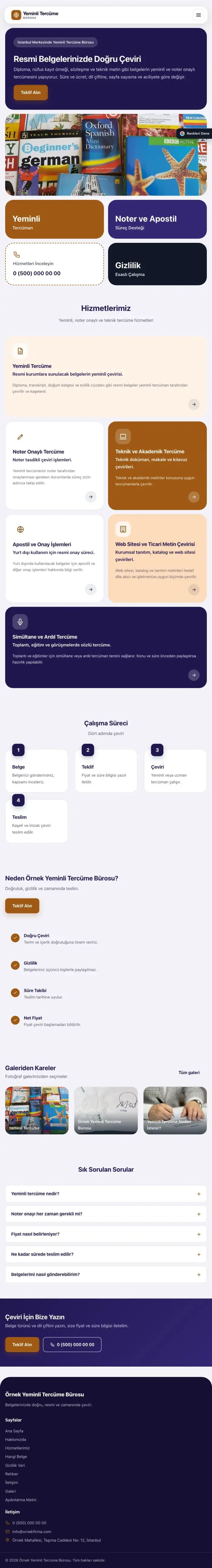 Mozaik Lacivert Turuncu – Yeminli Tercüme Bürosu Web Sitesi tablet görünümü
