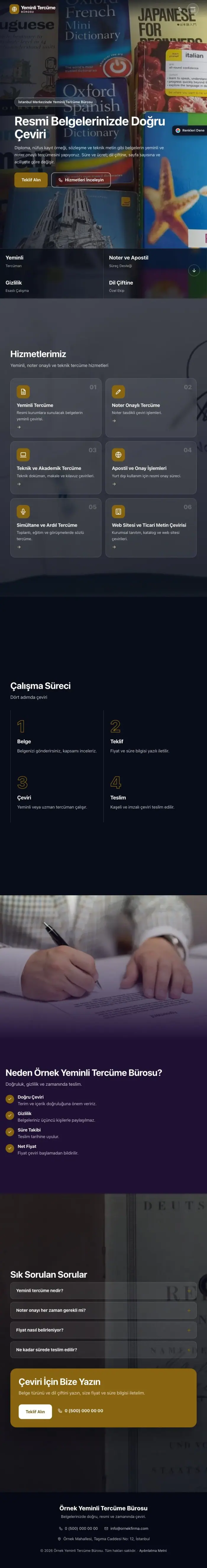 Tam Ekran Mor Amber – Yeminli Tercüme Bürosu Web Sitesi tablet görünümü