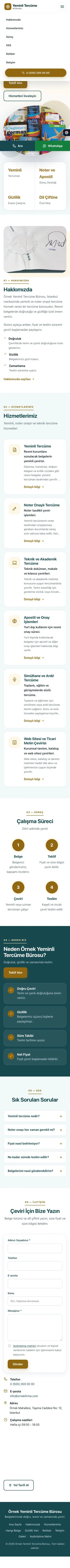 Tek Sayfa Petrol Amber – Yeminli Tercüme Bürosu Web Sitesi mobil görünümü
