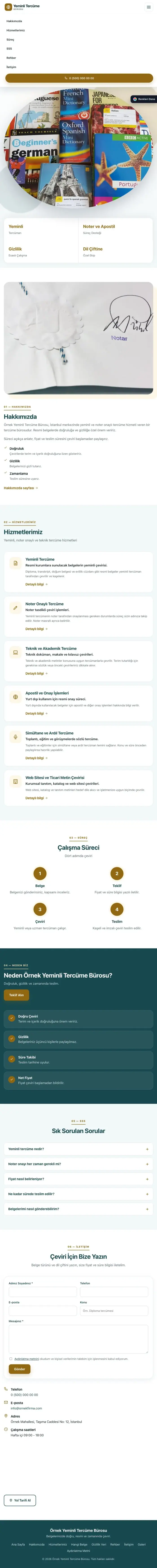 Tek Sayfa Petrol Amber – Yeminli Tercüme Bürosu Web Sitesi tablet görünümü