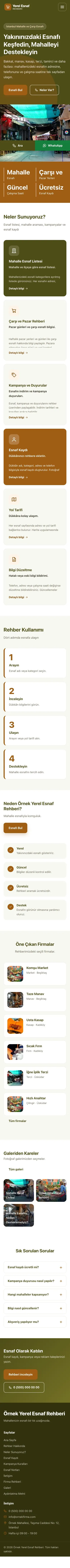 Blok Zeytin Turuncu – Yerel Esnaf Rehberi Web Sitesi mobil görünümü