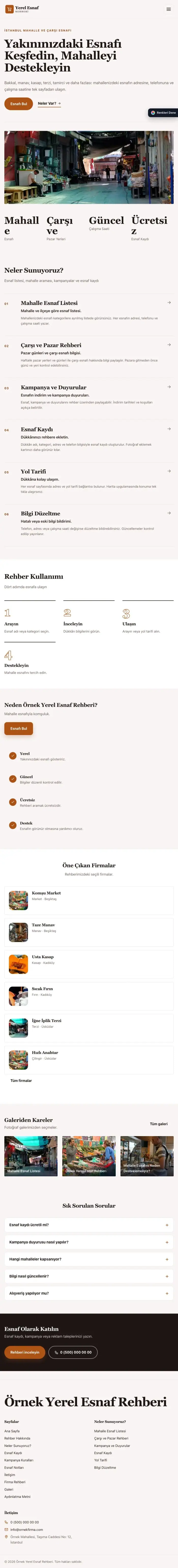 Dergi Editoryal Bordo Turuncu – Yerel Esnaf Rehberi Web Sitesi tablet görünümü
