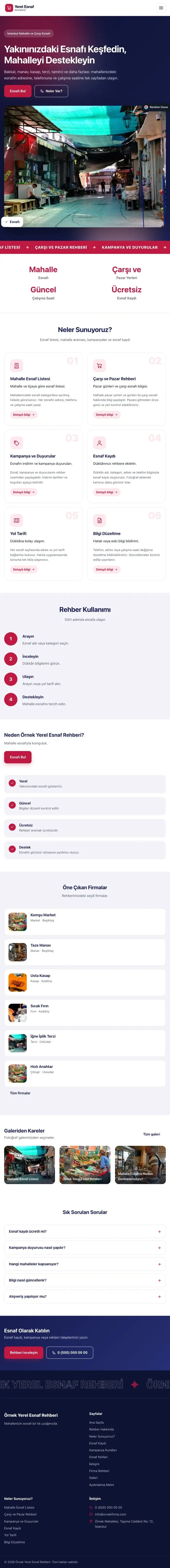 Hareketli Lacivert Kırmızı – Yerel Esnaf Rehberi Web Sitesi tablet görünümü