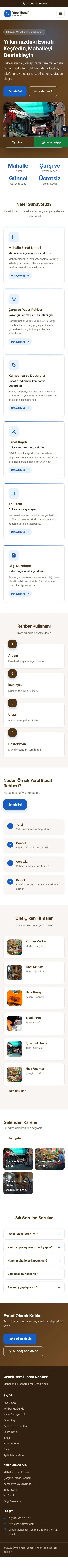Klasik Kahve Mavi – Yerel Esnaf Rehberi Web Sitesi mobil görünümü