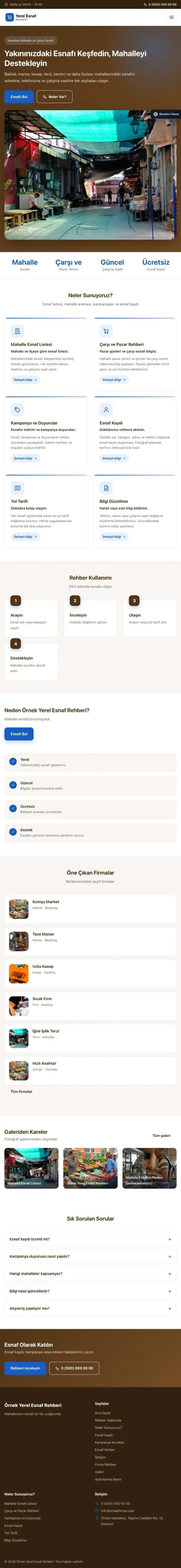 Klasik Kahve Mavi – Yerel Esnaf Rehberi Web Sitesi tablet görünümü