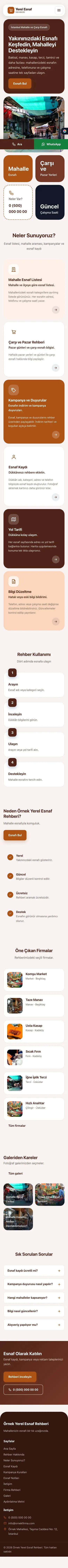 Mozaik Bordo Turuncu – Yerel Esnaf Rehberi Web Sitesi mobil görünümü