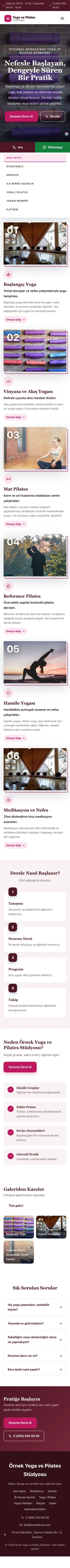 Zigzag Bordo Pembe – Yoga ve Pilates Web Sitesi mobil görünümü