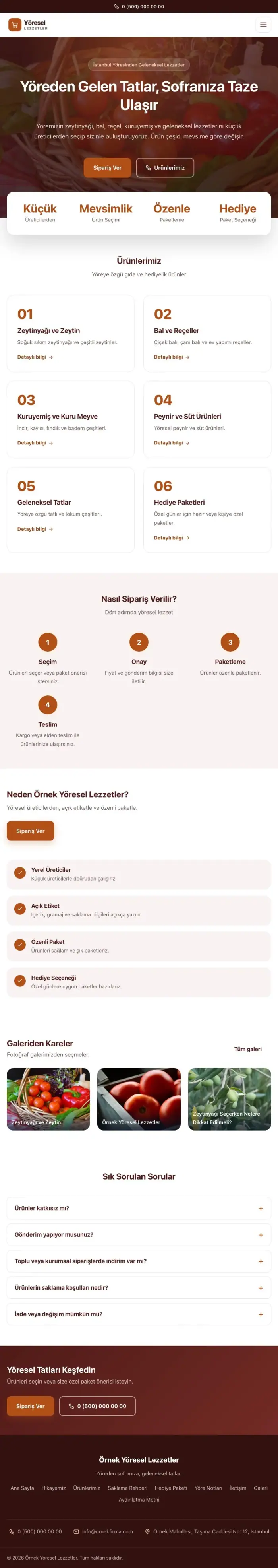 Merkez Bordo Turuncu – Yöresel Lezzetler Web Sitesi tablet görünümü