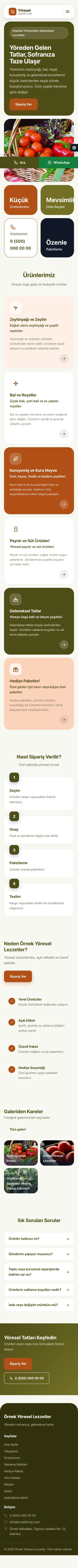 Mozaik Zeytin Turuncu – Yöresel Lezzetler Web Sitesi mobil görünümü