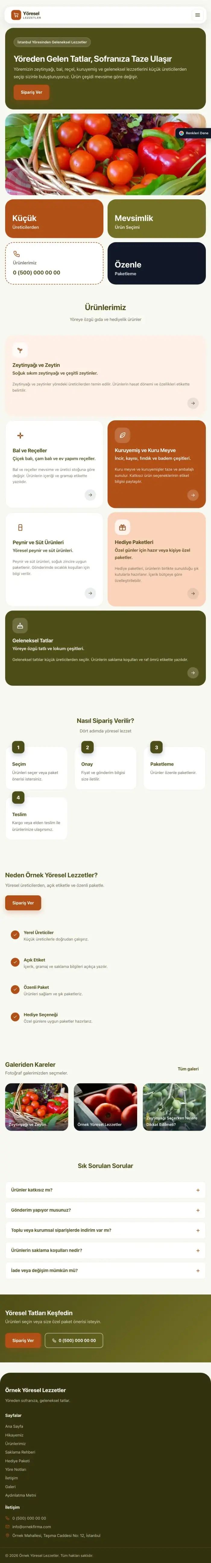 Mozaik Zeytin Turuncu – Yöresel Lezzetler Web Sitesi tablet görünümü