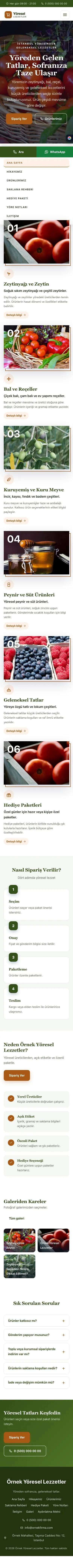 Zigzag Yeşil Turuncu – Yöresel Lezzetler Web Sitesi mobil görünümü