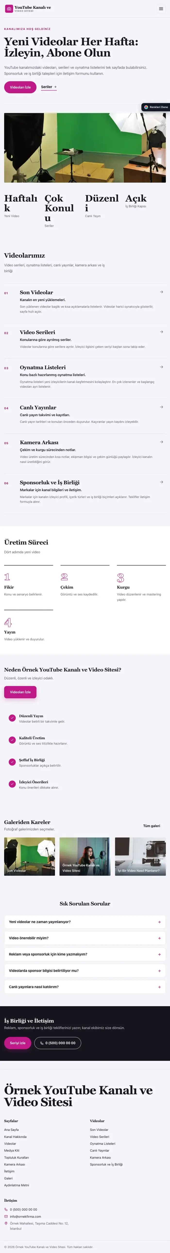 Dergi Editoryal Lacivert Pembe – YouTube Kanalı ve Video Sitesi Web Sitesi tablet görünümü