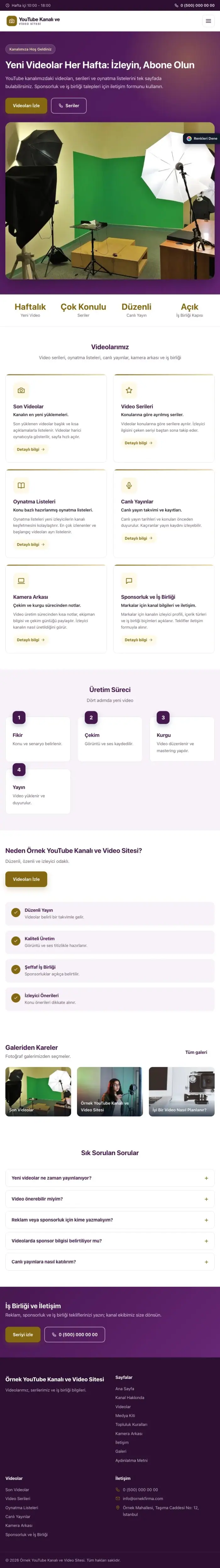 Klasik Mor Amber – YouTube Kanalı ve Video Sitesi Web Sitesi tablet görünümü