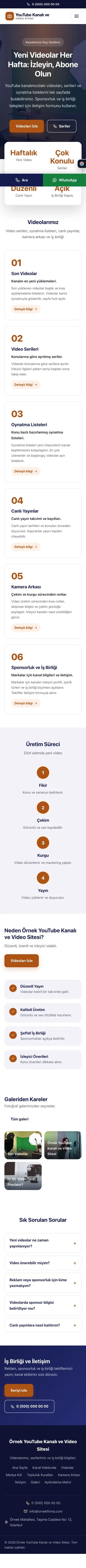 Merkez Lacivert Turuncu – YouTube Kanalı ve Video Sitesi Web Sitesi mobil görünümü