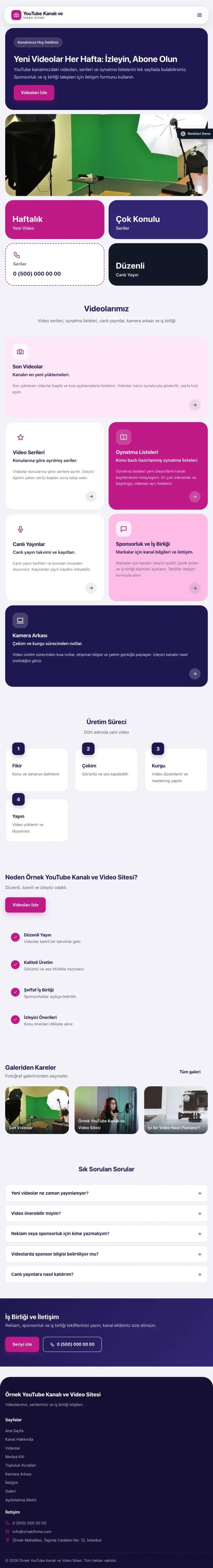 Mozaik Lacivert Pembe – YouTube Kanalı ve Video Sitesi Web Sitesi tablet görünümü