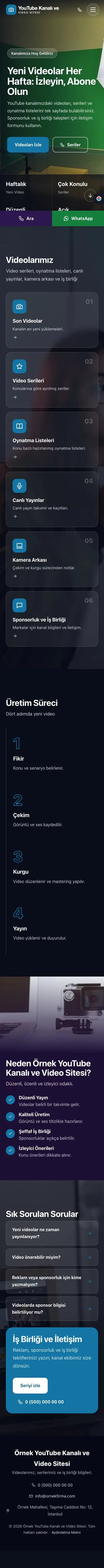 Tam Ekran Mor Mavi – YouTube Kanalı ve Video Sitesi Web Sitesi mobil görünümü
