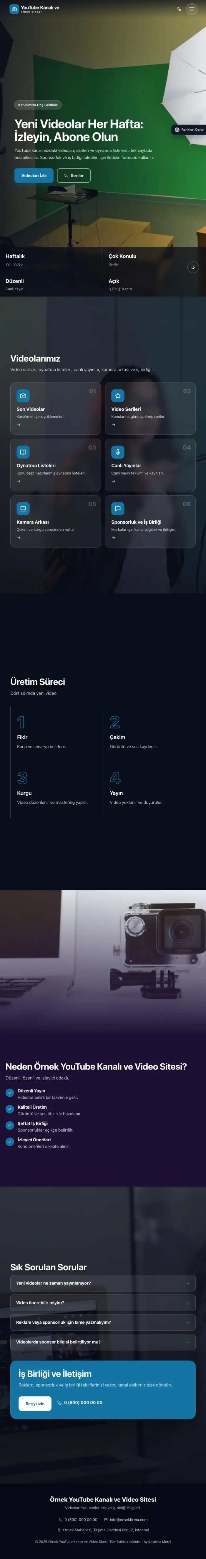 Tam Ekran Mor Mavi – YouTube Kanalı ve Video Sitesi Web Sitesi tablet görünümü