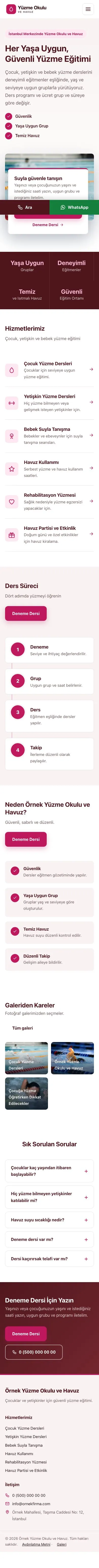 Bölünmüş Bordo Pembe – Yüzme Okulu ve Havuz Web Sitesi mobil görünümü