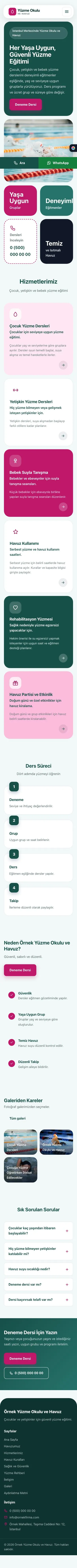 Mozaik Petrol Pembe – Yüzme Okulu ve Havuz Web Sitesi mobil görünümü