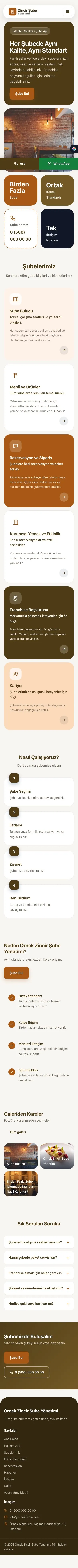 Mozaik Kahve Turuncu – Zincir Şube Web Sitesi mobil görünümü